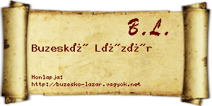 Buzeskó Lázár névjegykártya